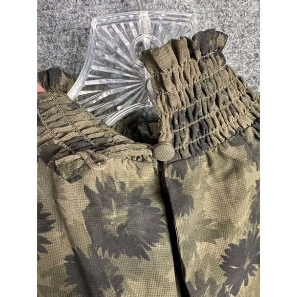 NWT Steve Madden Floral Chiffon Midi Dress XS Dark Green Floral Edgy READ - Picture 5 of 15